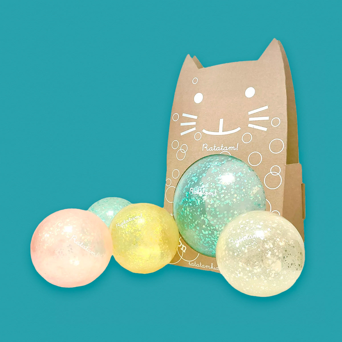 Small Glitter Ball - Cat